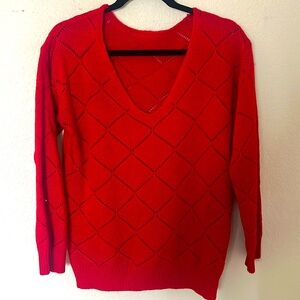 Red light weight knitted sweater Sz. M